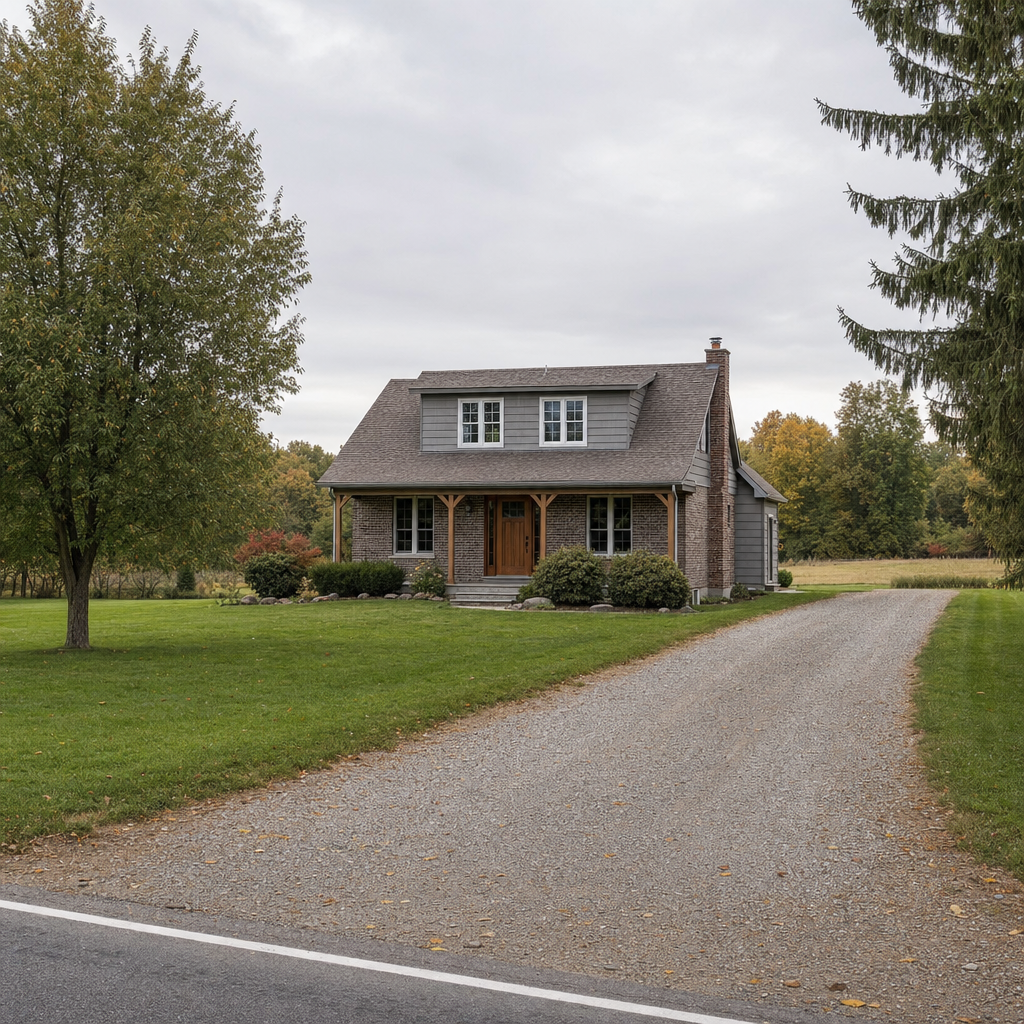 A calm single-family home exterior on a quiet Portland street, representing the household size and daily water use that decides how often a septic tank needs pumping