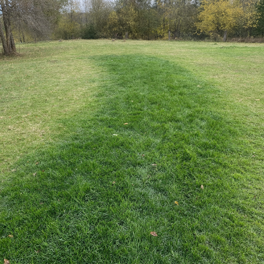 A soggy, unusually green patch of lawn over the drain field of a Portland home, a sign the septic tank needs pumping